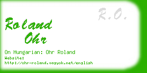 roland ohr business card